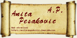 Anita Pešaković vizit kartica